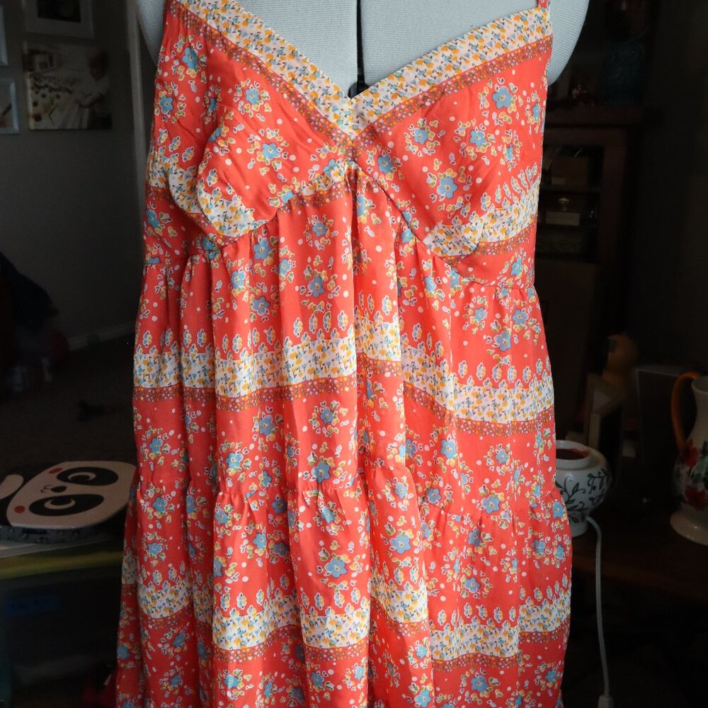 Mossimo Supply Co Orange floral slip dress